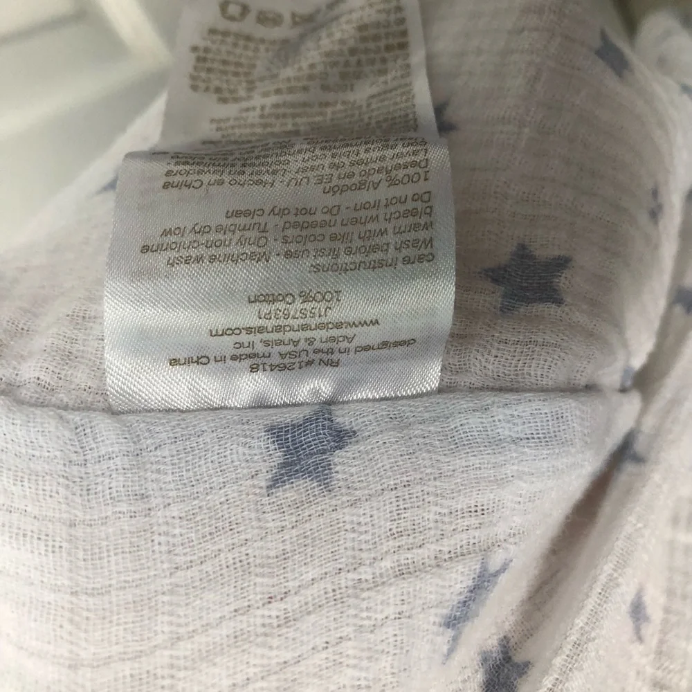 aden + anais Muslin Cotton Zip Baby Sleep Sack Stars Large 12-18 Months